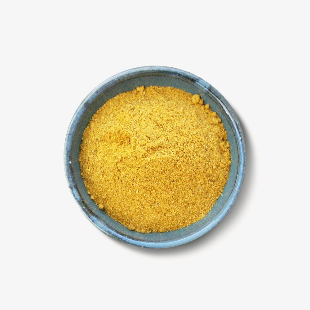 Curry powder bowl isolated image