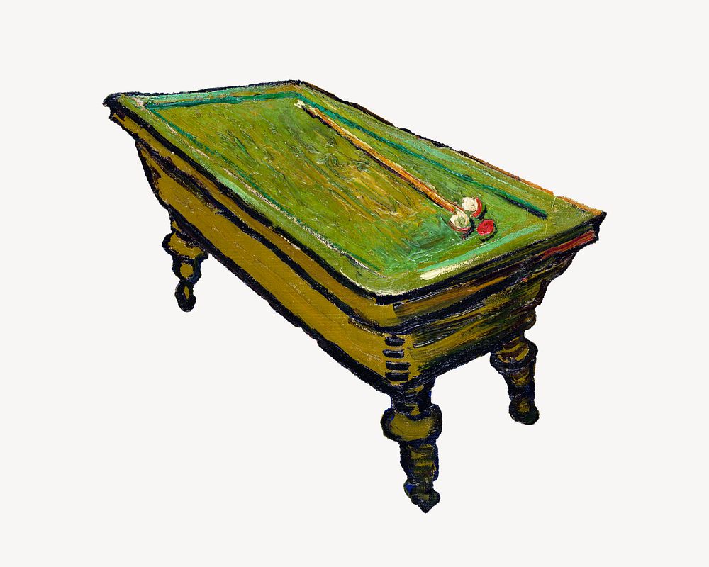 Van Gogh's pool table collage element psd. Remastered by rawpixel.
