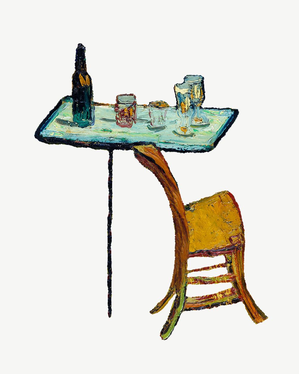 Van Gogh's bar table collage element psd. Remastered by rawpixel.