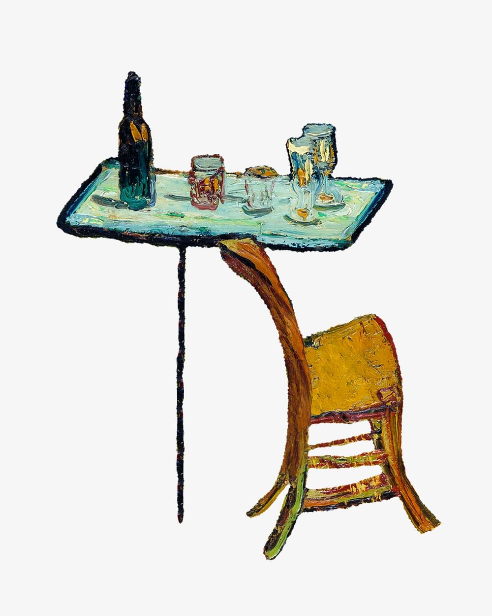Van Gogh's bar table collage element. Remastered by rawpixel.