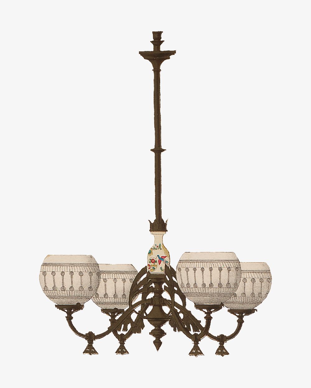 Vintage chandelier, Victorian home decor illustration. Remastered by rawpixel.