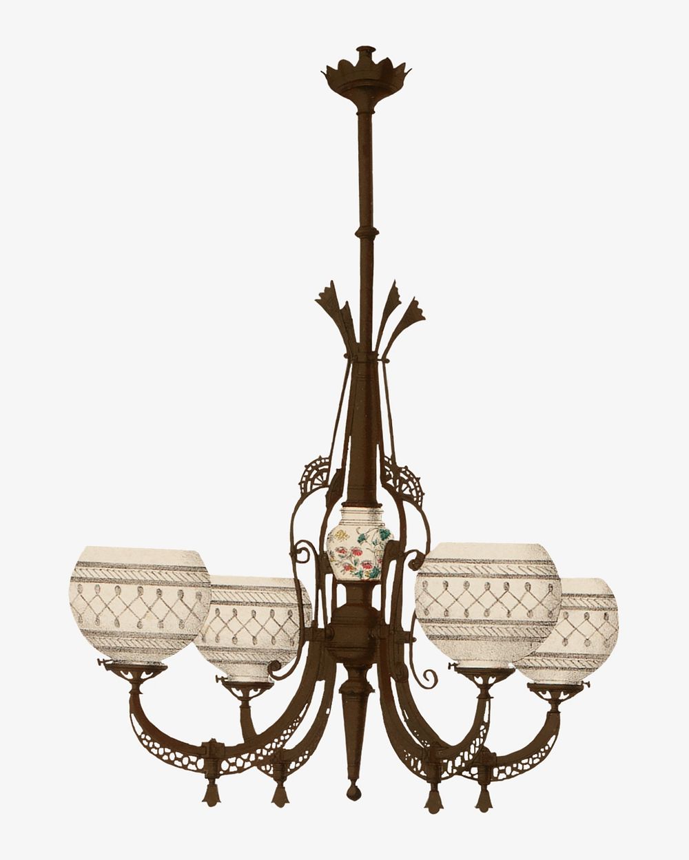 Victorian chandelier, vintage home decor illustration. Remastered by rawpixel.