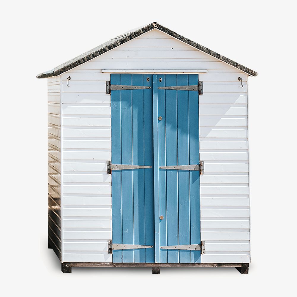 Blue beach hut isolated design
