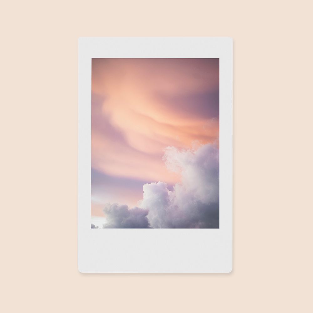 Cloudy sky picture frame illustration