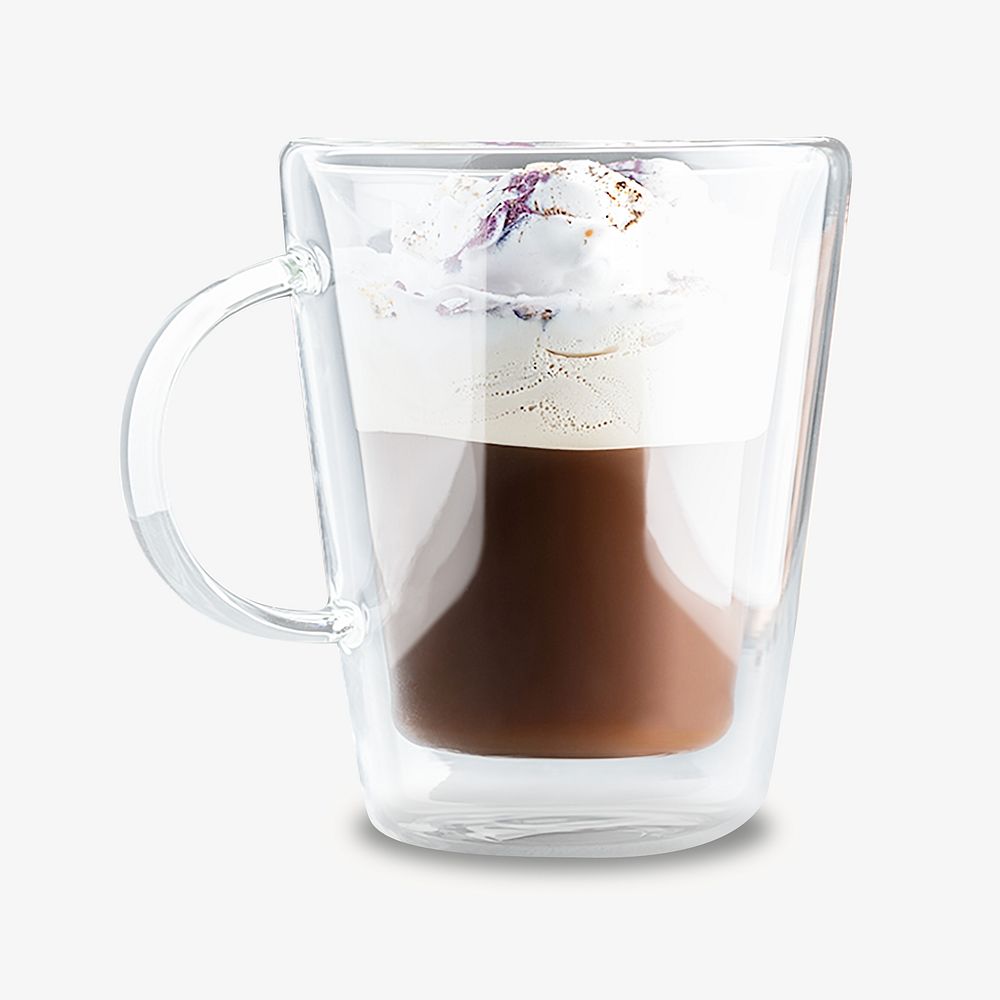 Latte coffee mug, isolated image