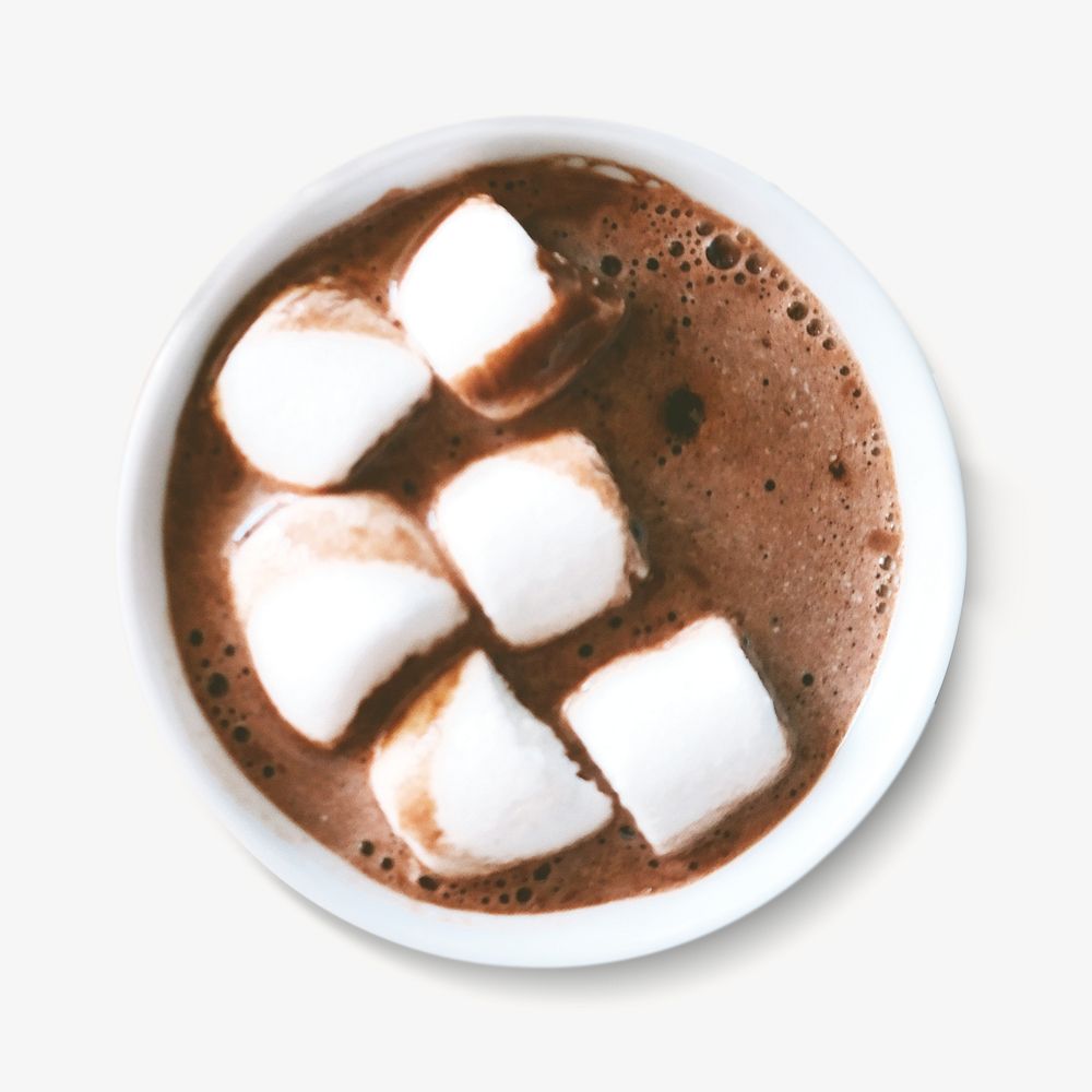 Marshmallows hot chocolate isolated design