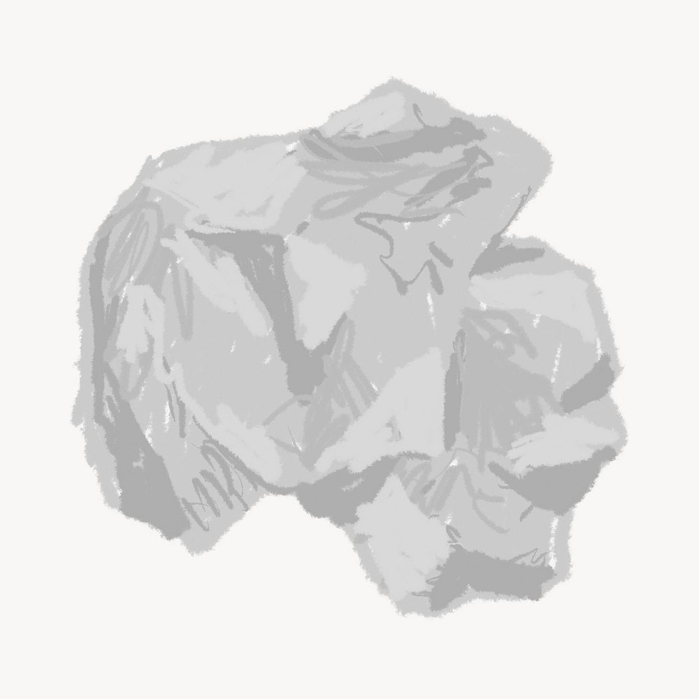 Crumpled paper  isolated clip art