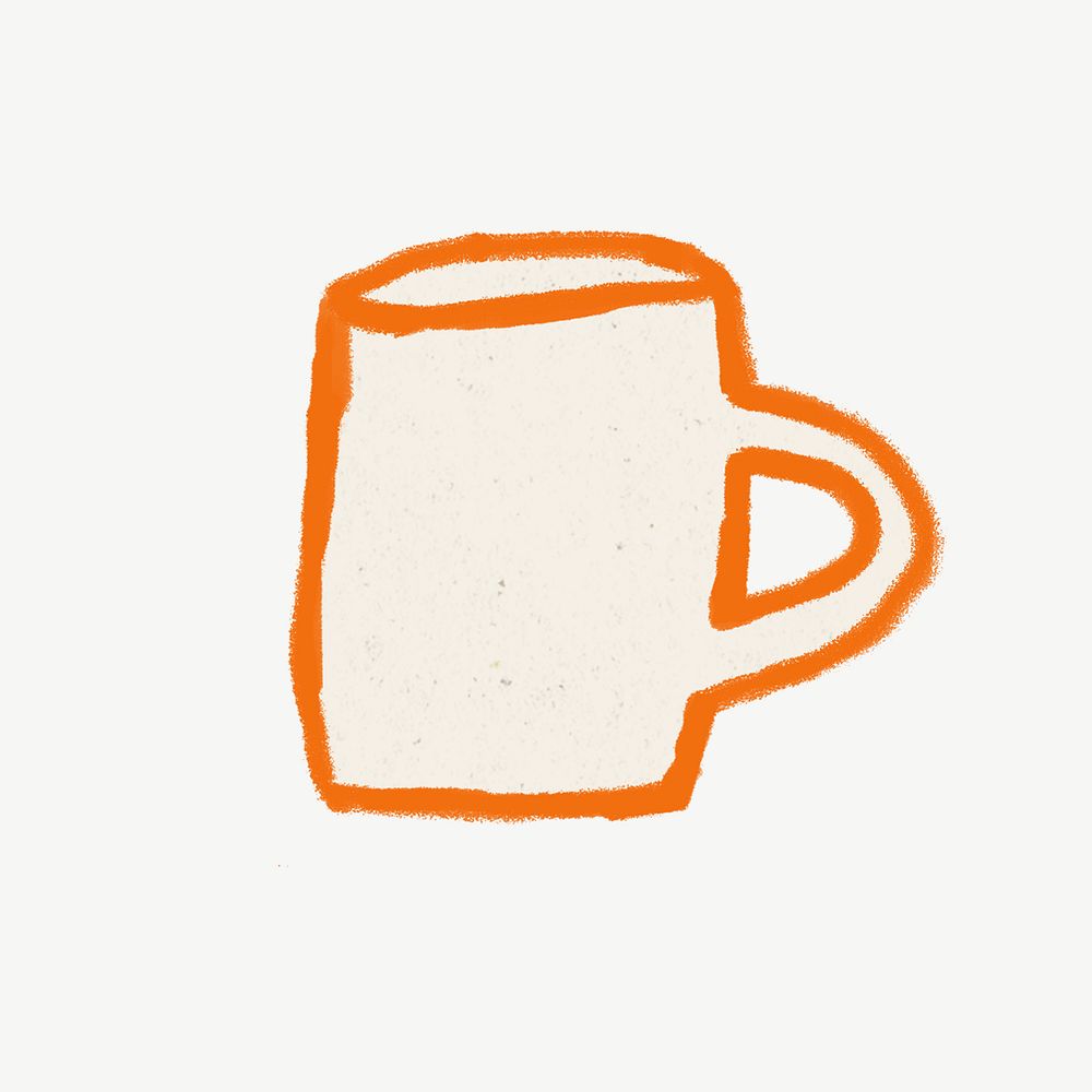 Coffee mug  hand drawn illustration psd