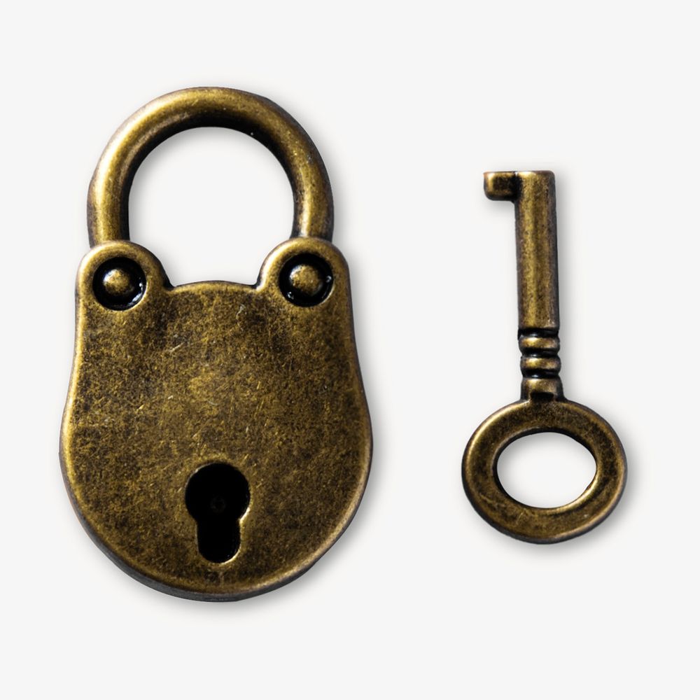 Key and padlock isolated design