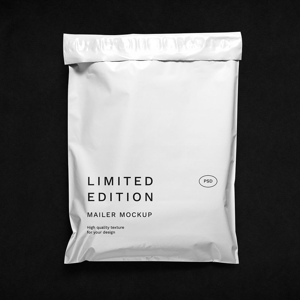 Poly mailer mockup, white shipping Premium PSD Mockup rawpixel