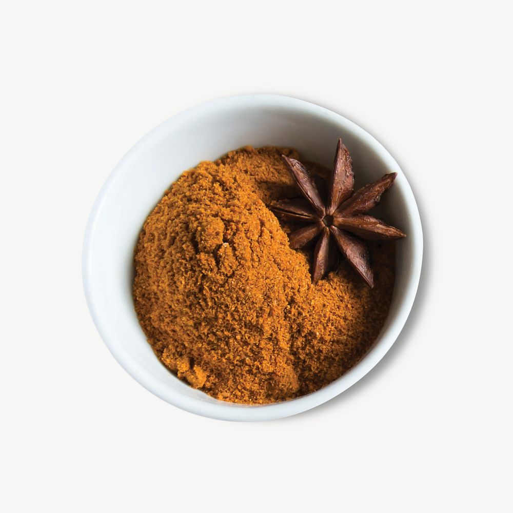 Star anise powder collage element, food & drink isolated image psd
