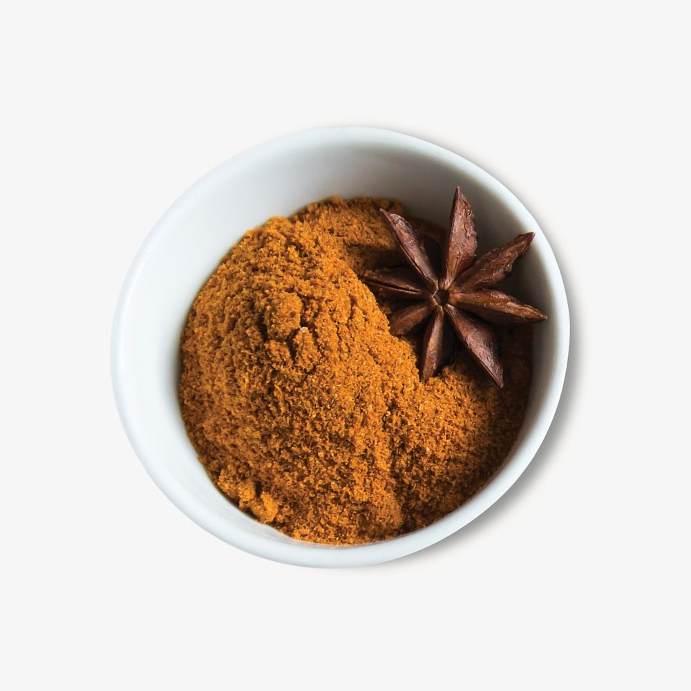 Star anise powder collage element, food & drink isolated image