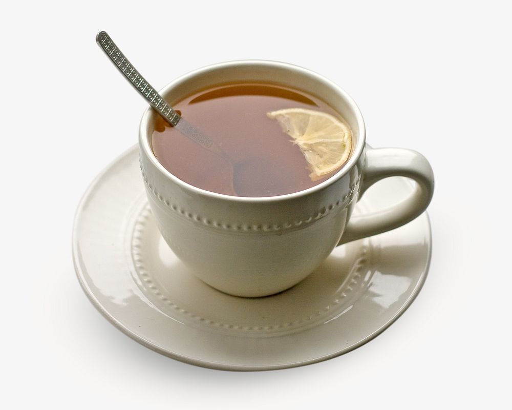 Hot lemon tea, isolated image