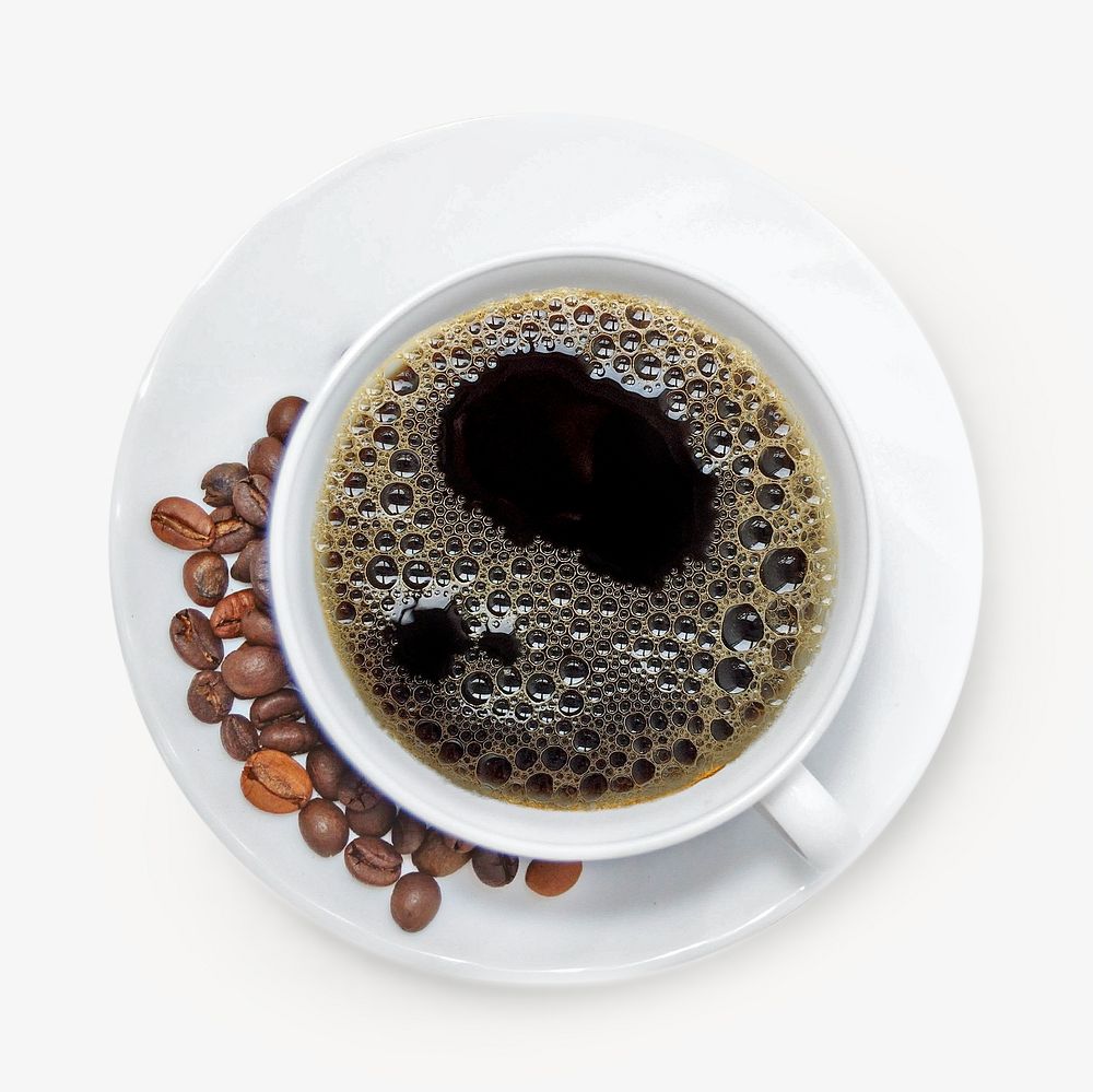 Black coffee cup, isolated image