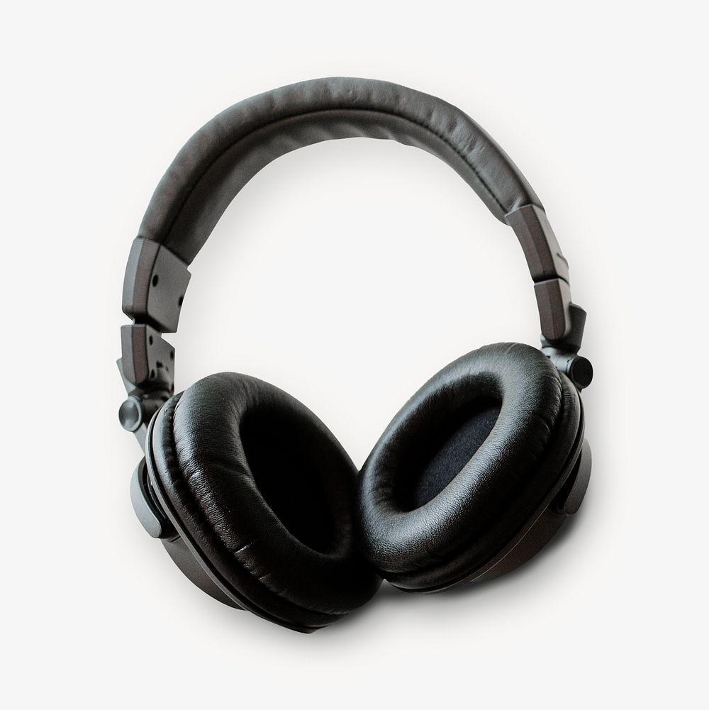 Black headphones isolated image
