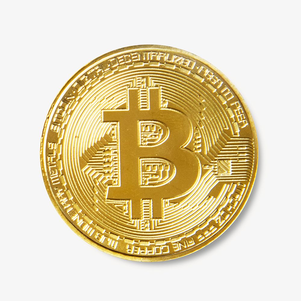 Gold bitcoin cryptocurrency  isolated design