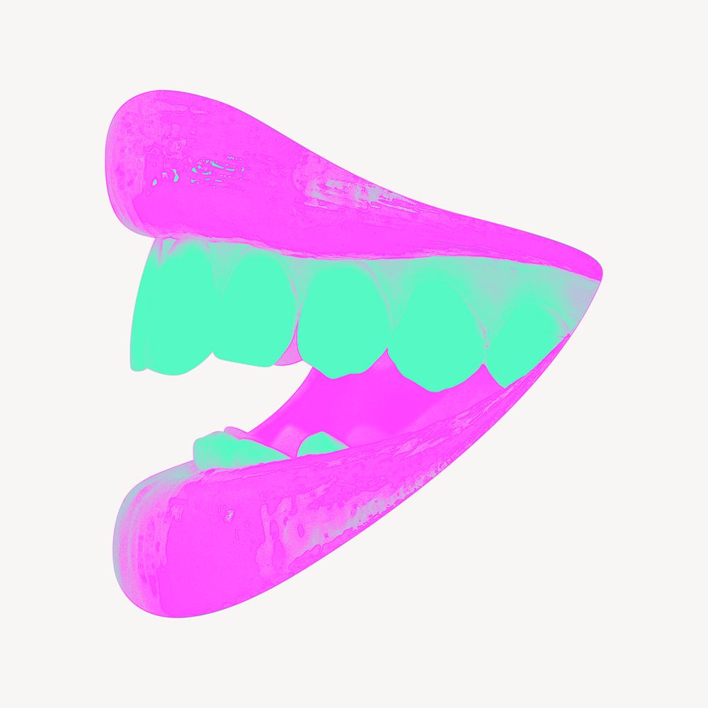 Gossip mouth, green & pink psd