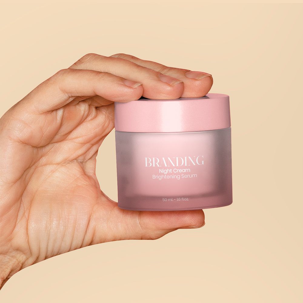 Face cream jar mockup, beauty & skincare product packaging psd
