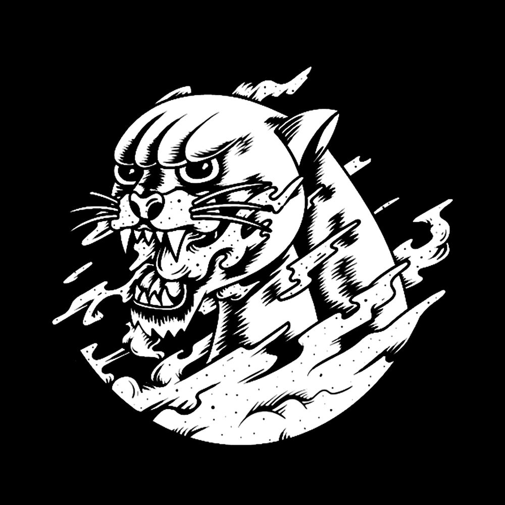 Roaring tiger illustration