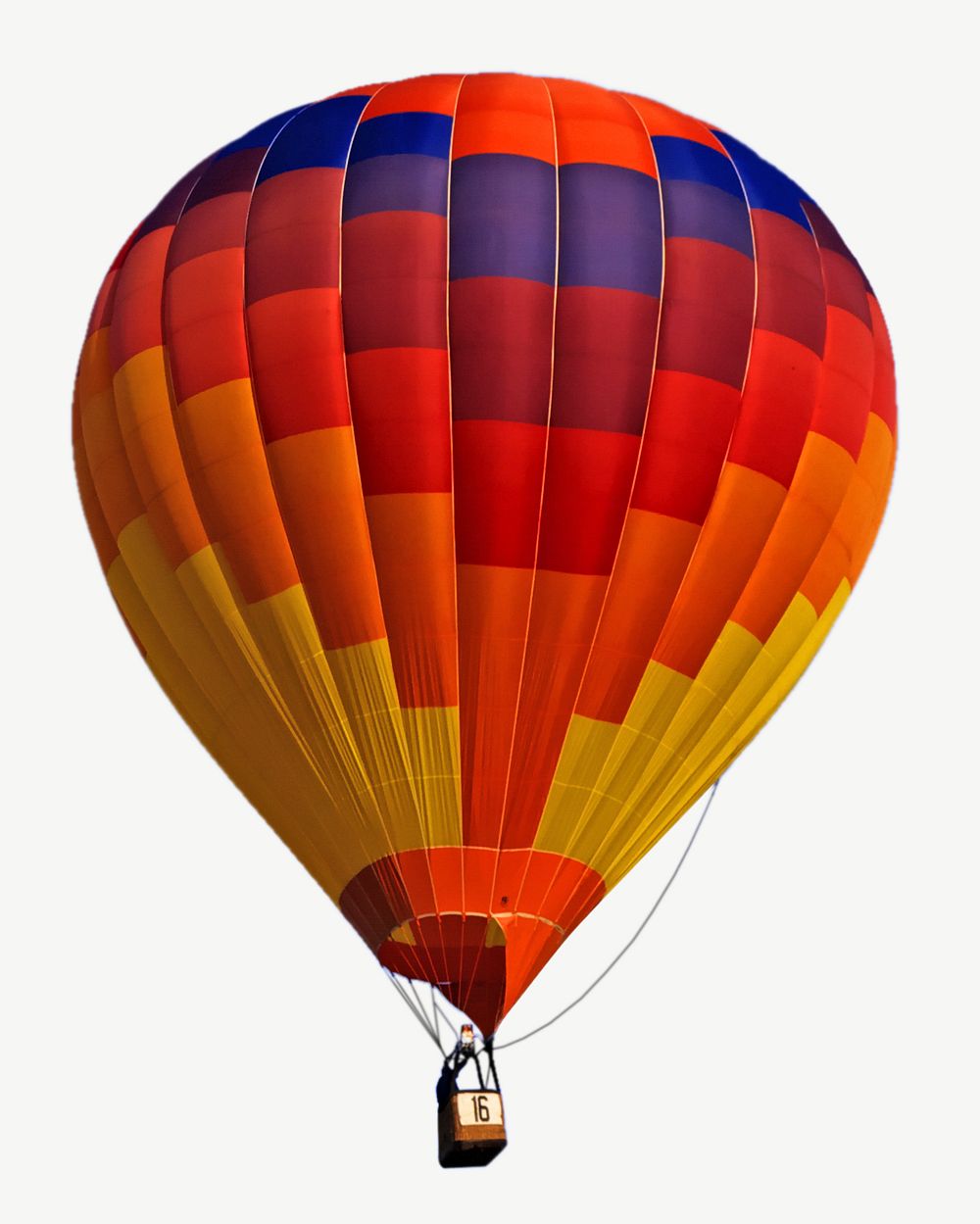 Colorful hot air balloon collage element psd