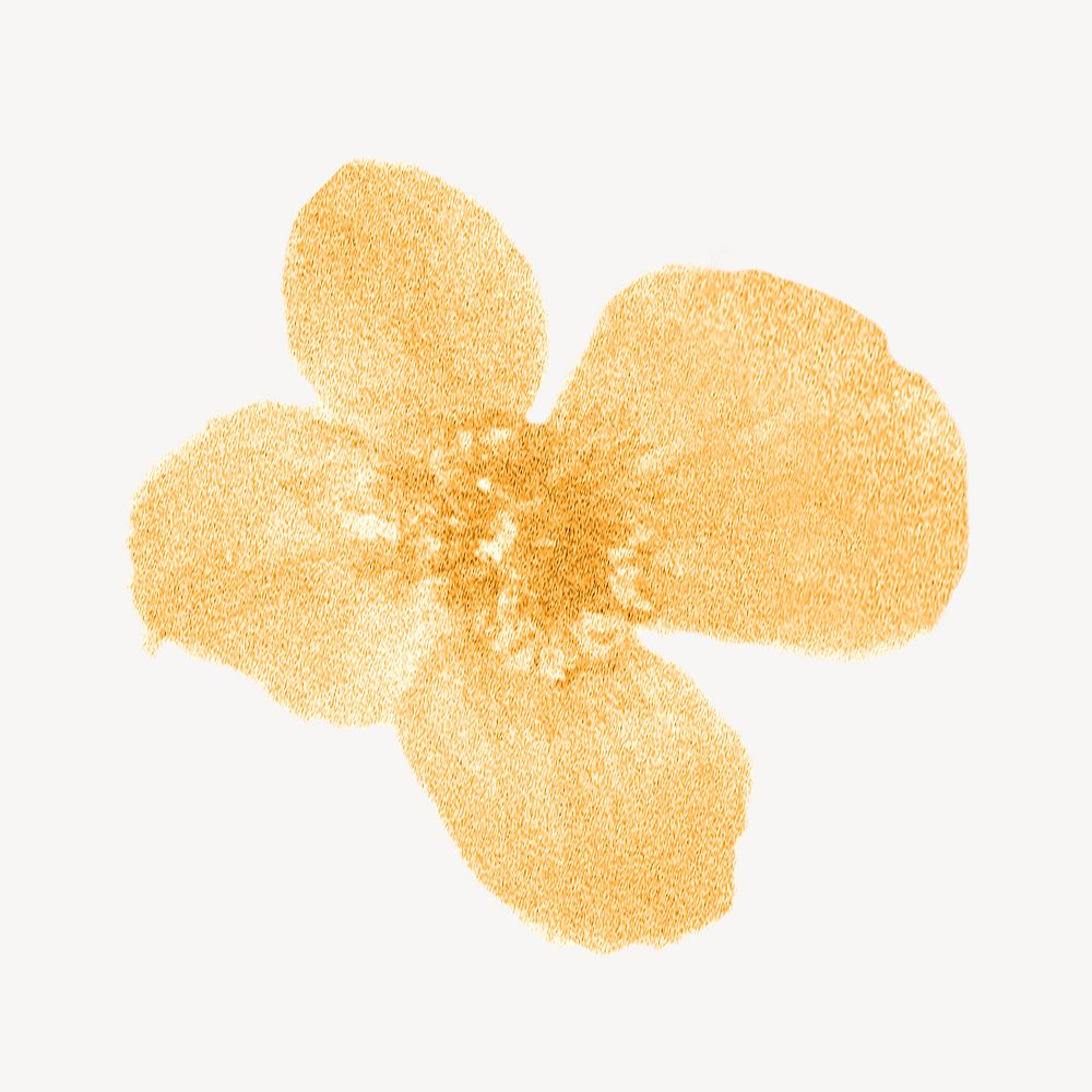 Gold flower collage element psd