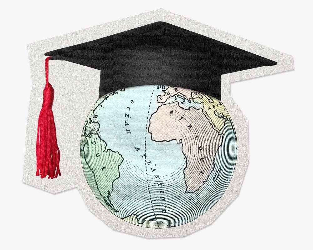 Global education paper element with white border