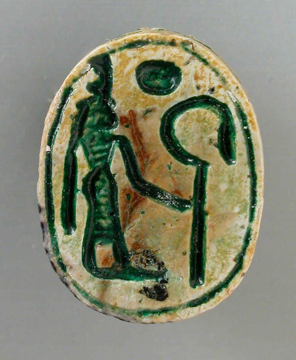 Scarab Depicting Goddess Ma'at as Ruler