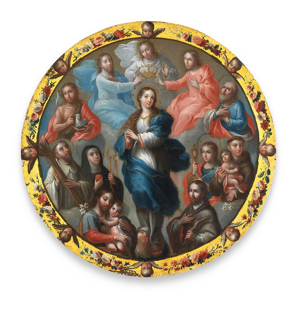 Nun’s Badge with the Immaculate Conception and Saints (Medallón de monja con la Inmaculada Concepción y santos) by José de…