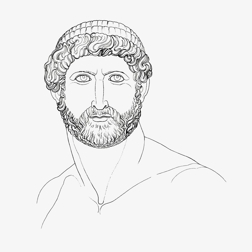 Roman head vintage illustration