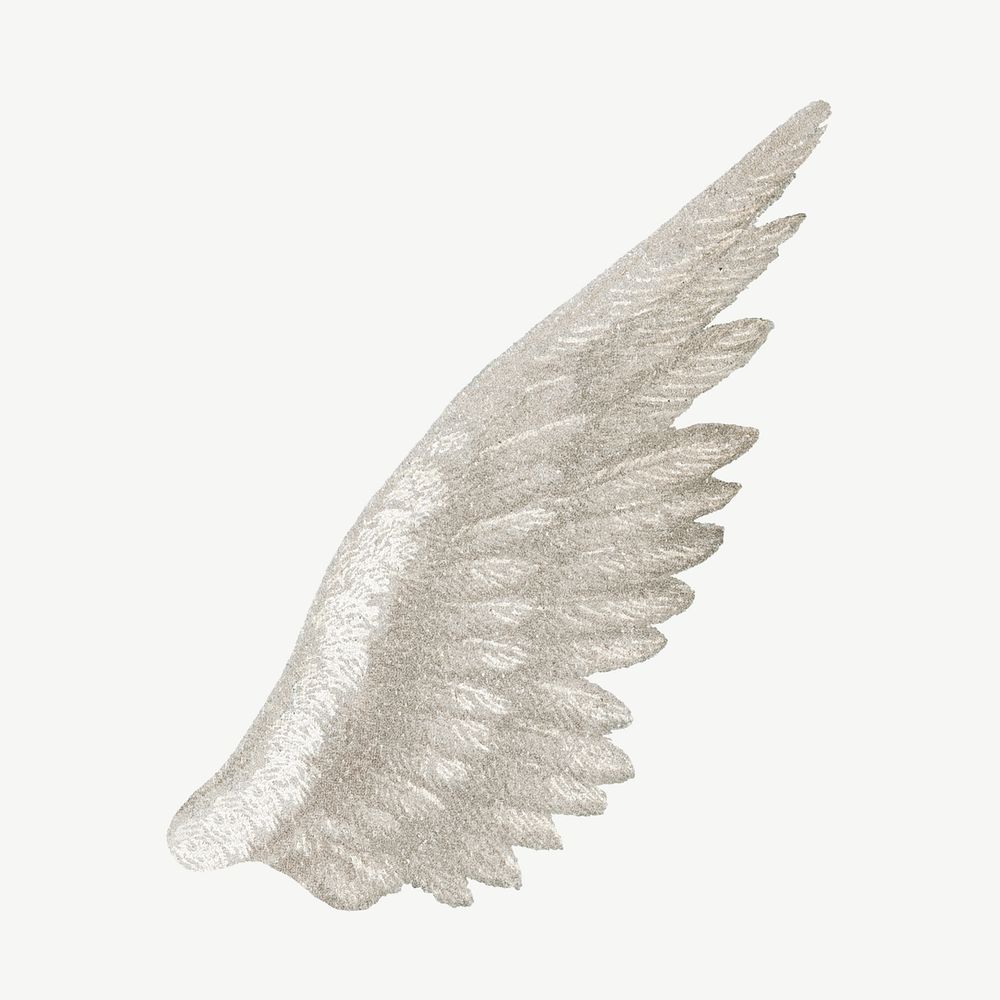 Vintage white bird wing illustration psd. Remixed by rawpixel.