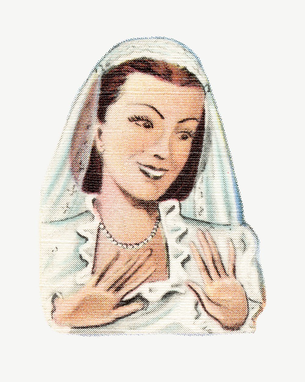 Smiling bride, vintage woman illustration psd. Remixed by rawpixel.