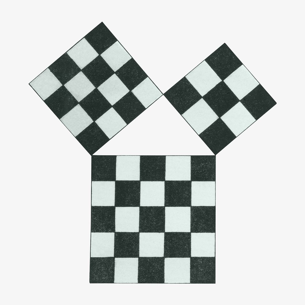 Checkered cubes, geometric graphic. Remixed by rawpixel.