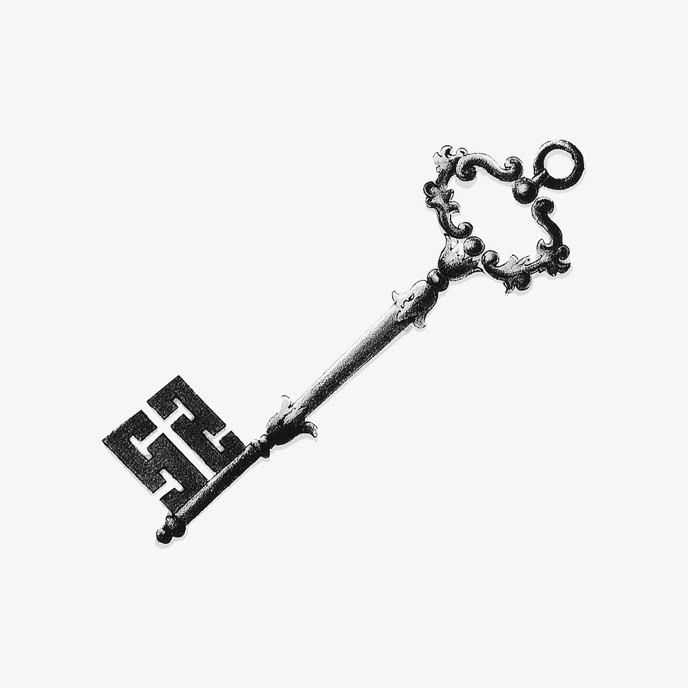 Medieval key, Masonic chart of the Scottish rite illustration psd. Remixed by rawpixel.