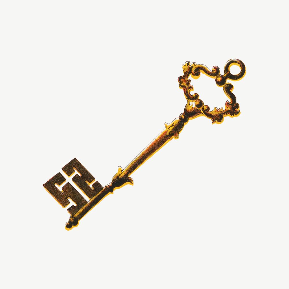 Medieval key, Masonic chart of the Scottish rite illustration psd. Remixed by rawpixel.