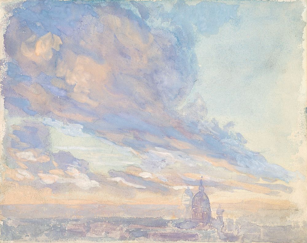 Study of clouds, Rome, Italy by Francis Augustus Lathrop. Digitally enhanced by rawpixel.