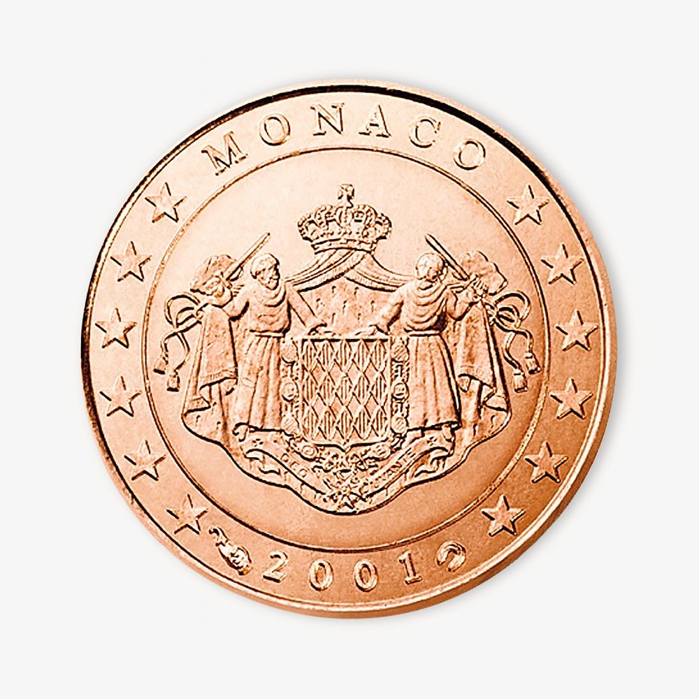 Monaco coin money isolated image