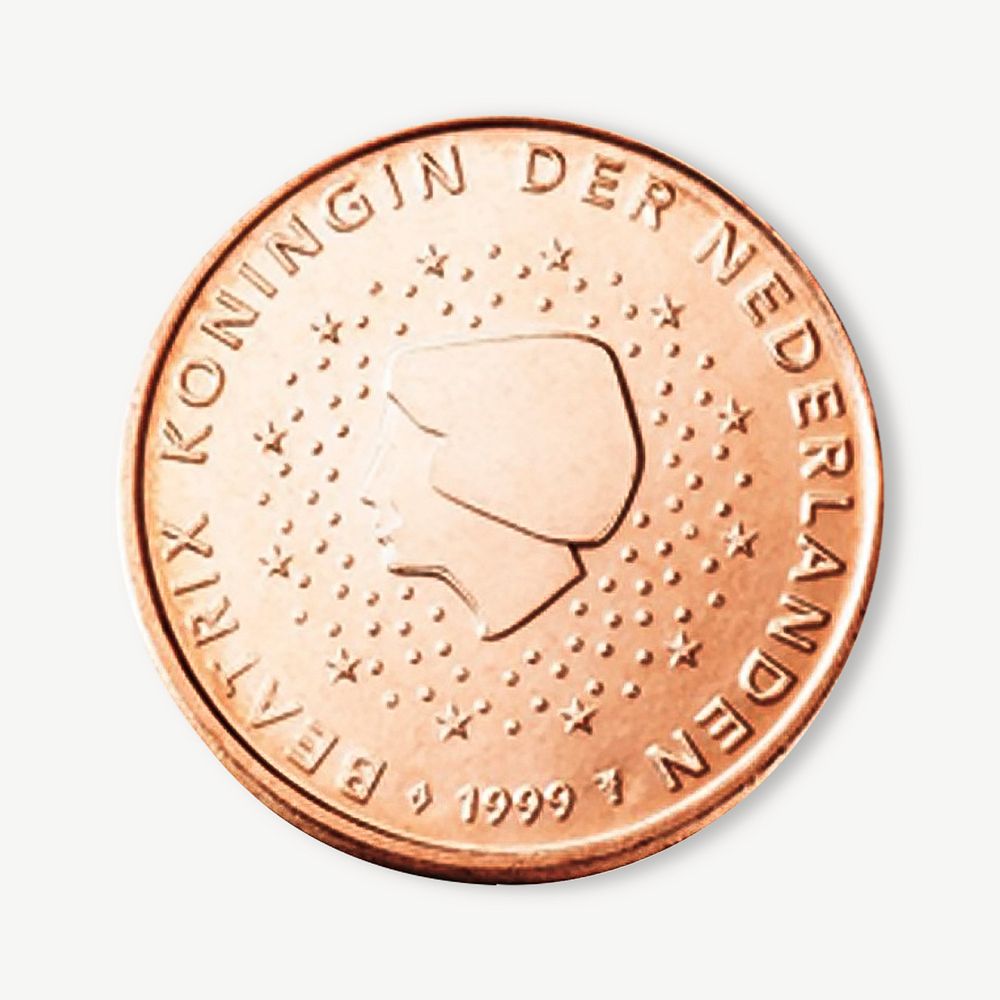 Dutch coin money collage element psd