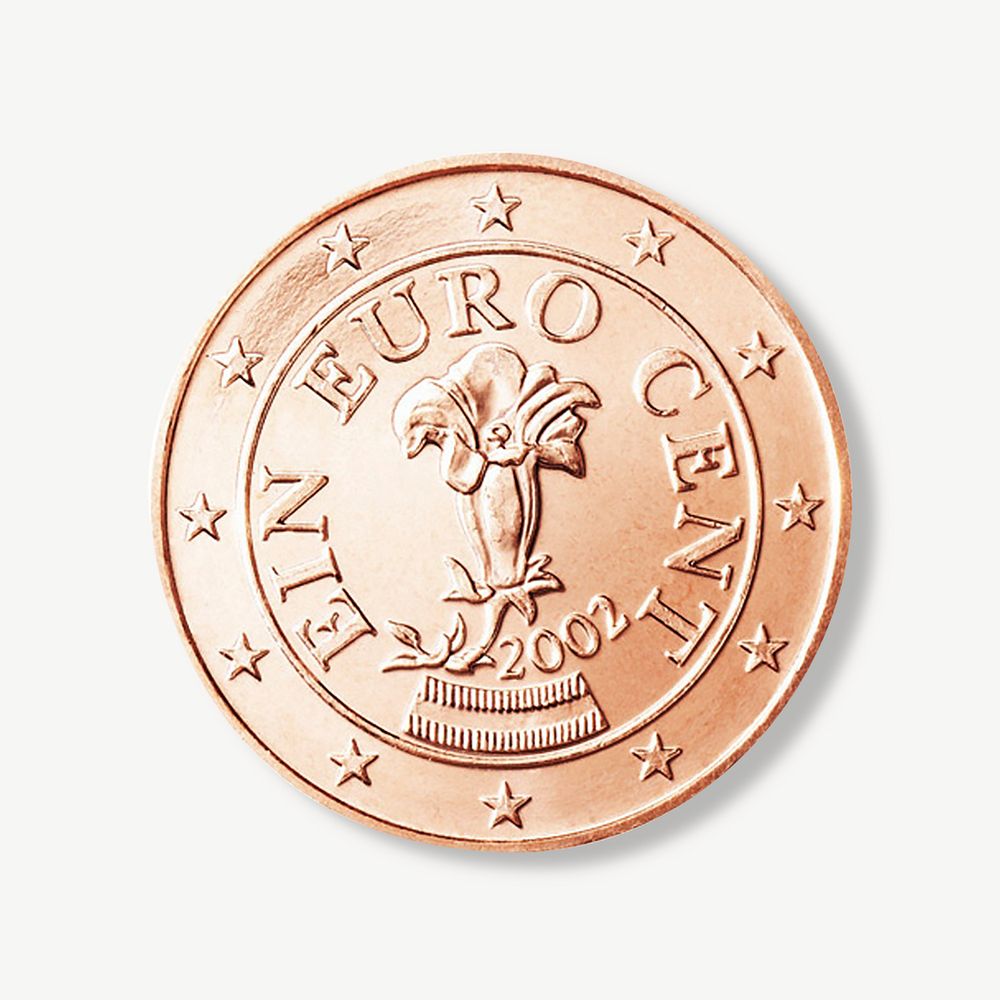 Euro coin money collage element psd