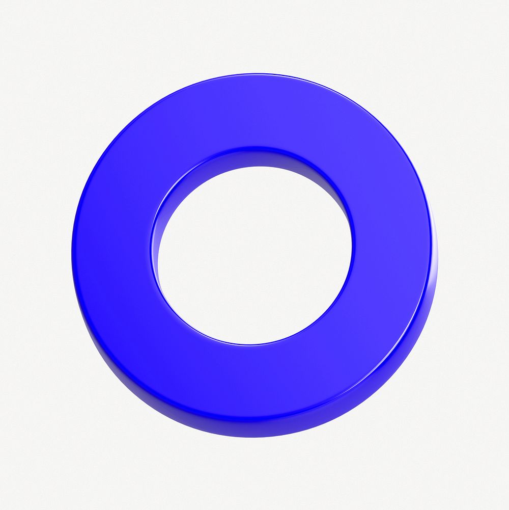 3D blue geometric ring shape psd