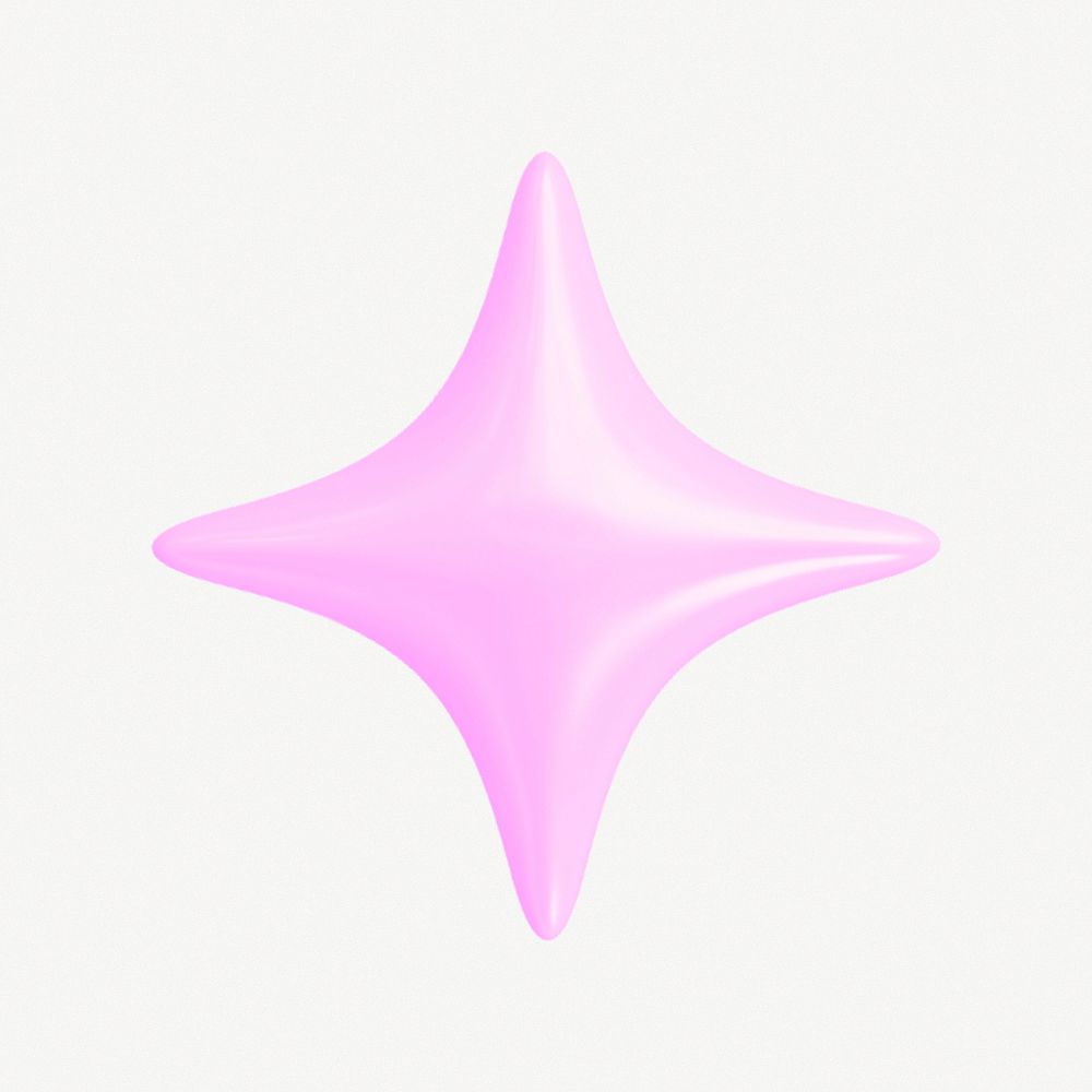 3D pink glitter shape psd