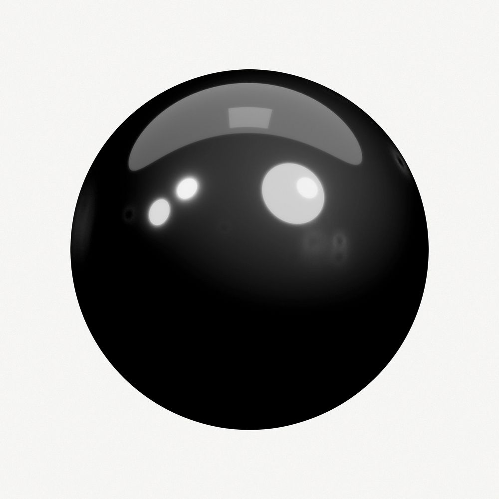 Black sphere 3D shape psd