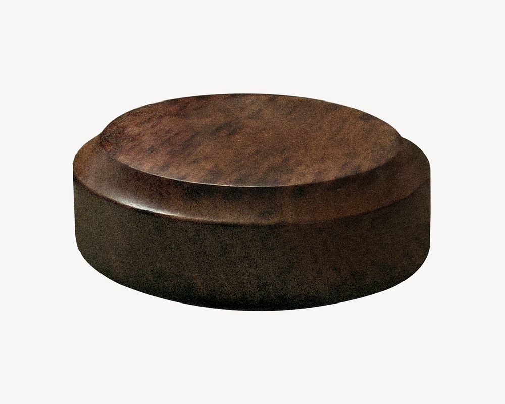 Wooden gavel base, isolated image