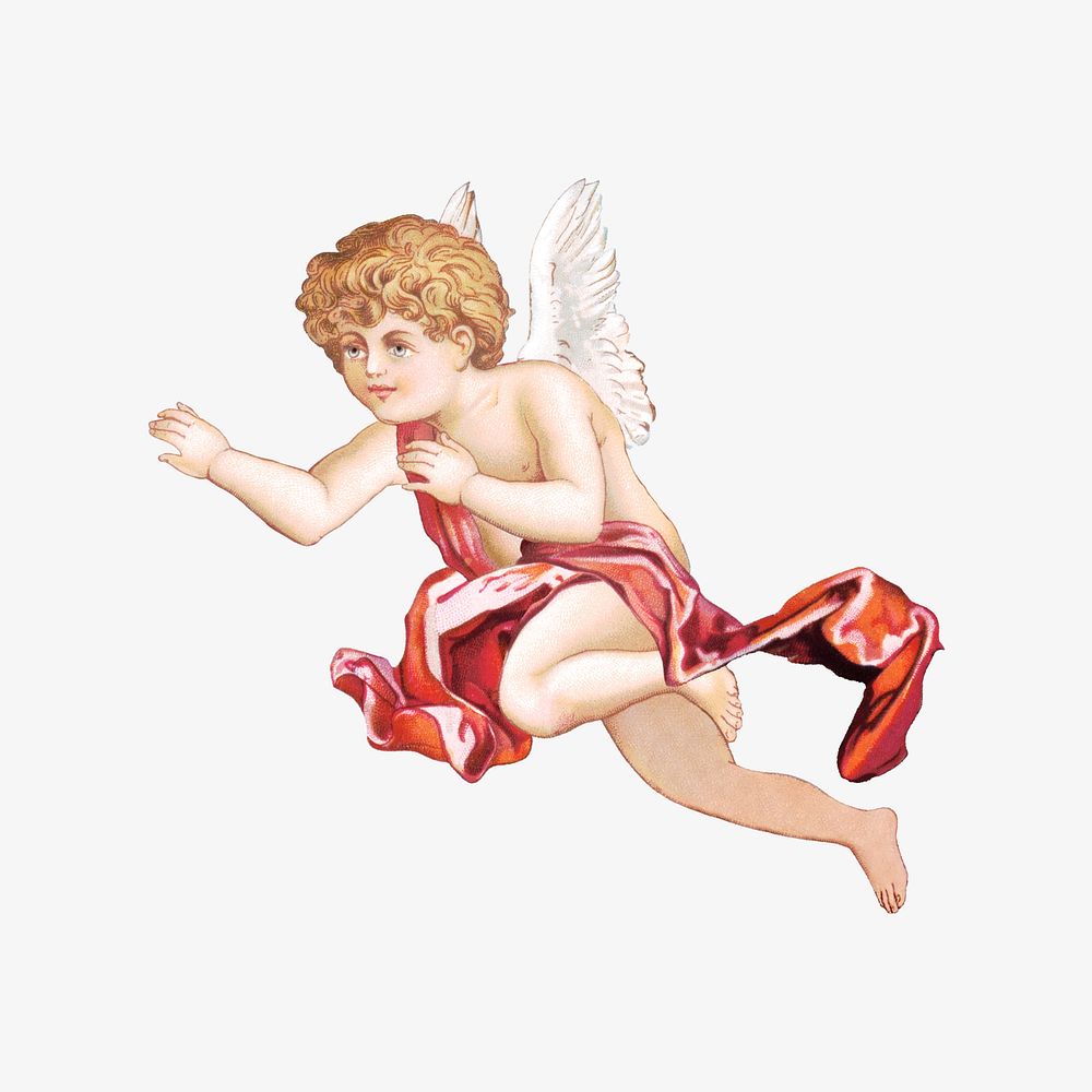 Flying cupid, mythical creature illustration. Remixed by rawpixel.