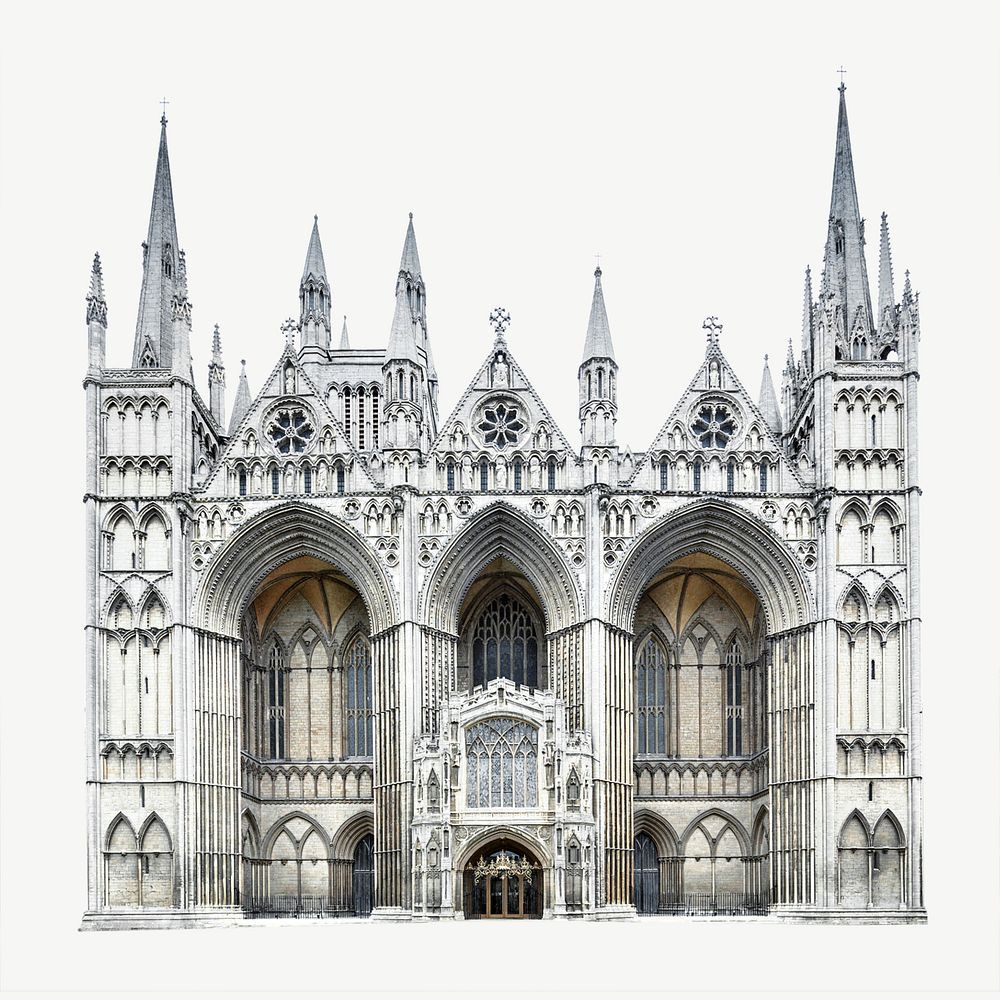 Peterborough cathedral isolated object psd