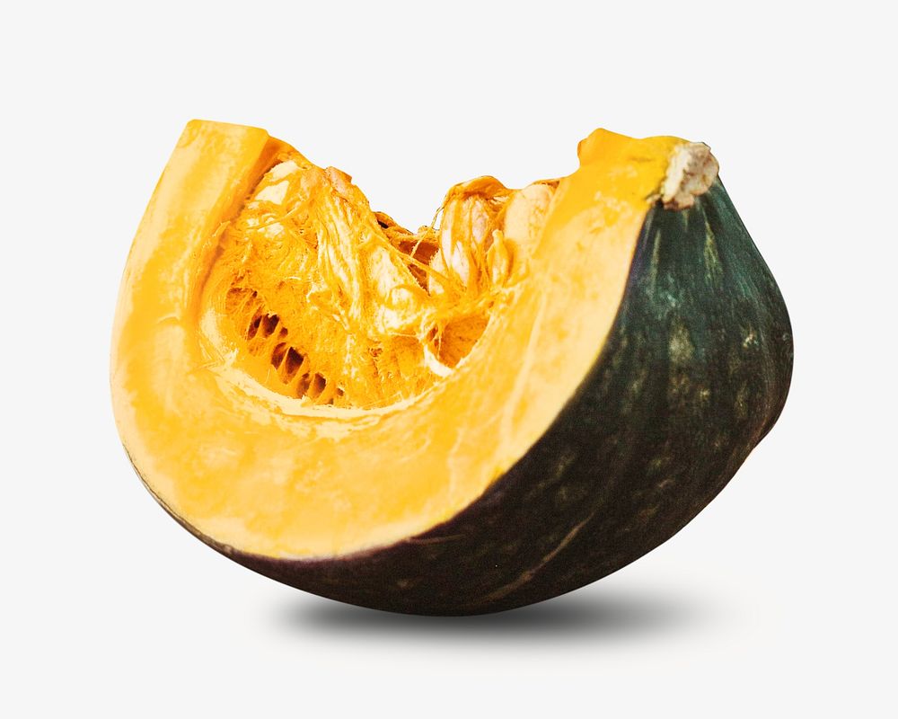 Pumpkin slice vegetable image on white