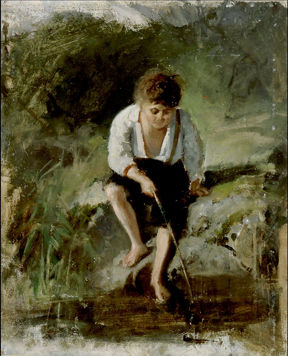 Onkiva poika, harjoitelma, 1873