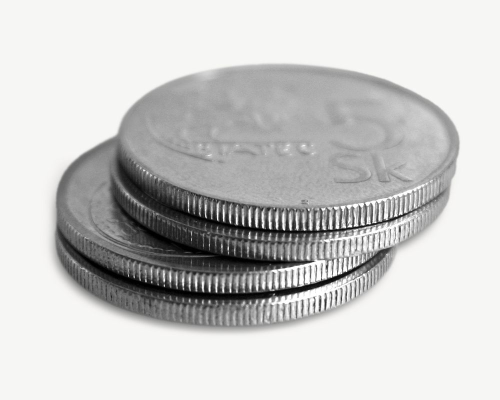 Stacked coins isolated graphic psd