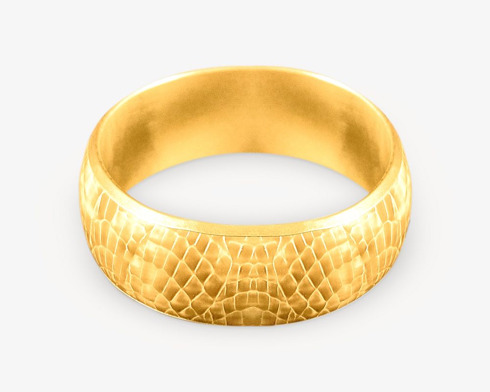 Gold bracelet, isolated object on white