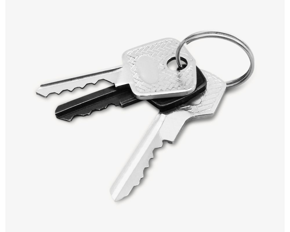 Key chain, isolated object on white