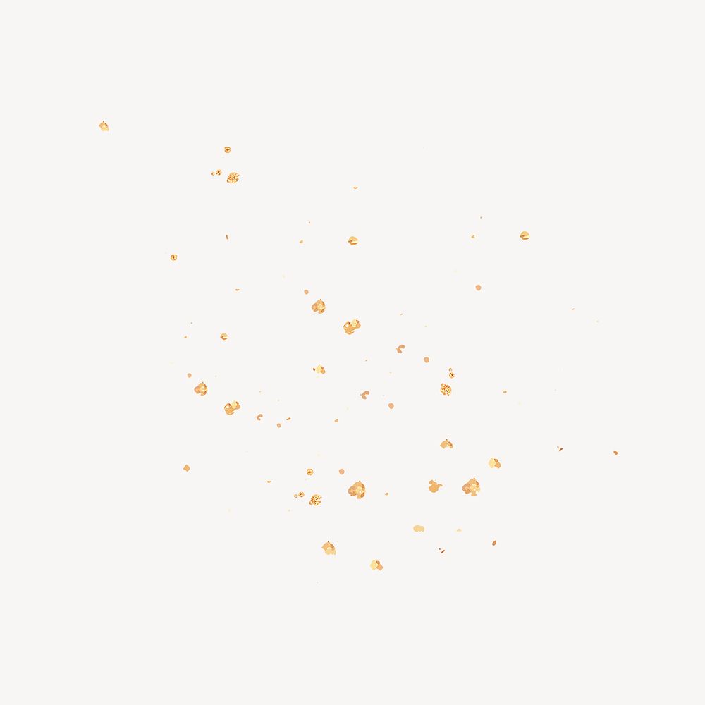 Gold glitter collage element psd